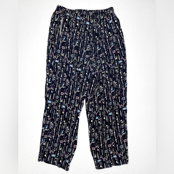 Vintage David Dart Woman Antiquing Print Pants Black Size 2X - Picture 2 of 7